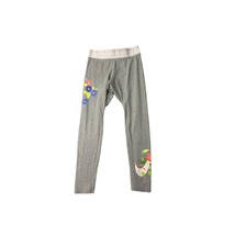 Nike Womens Size Medium Gray Pants Floral Leggings AQ9728-063 Sweat Yoga Casual - £14.73 GBP