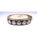 Givenchy Vintage Glamorous Wide Enamel Crystal Hinged Bracelet - $125.00