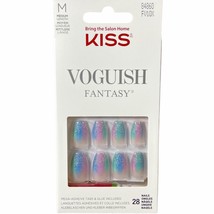 Kiss Nails Voguish Fantasy Press Glue Manicure Coffin Blue Pink Ombre Gl... - $16.88