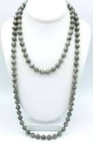Set of Two Vintage MONET Gold Tone Marbled Gray Beaded Necklaces - £23.37 GBP