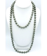 Set of Two Vintage MONET Gold Tone Marbled Gray Beaded Necklaces - $40.74 CAD