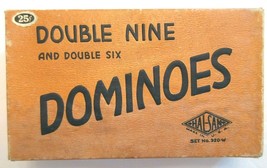 Vintage Double Nine Double Six Dominoes Halsam Set 920-W Empire State Bu... - $19.95