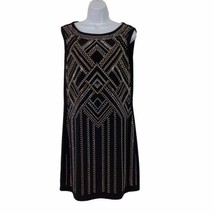 White House Black Market Size Medium Studded Black Art Deco Cocktail Dress  - £33.12 GBP