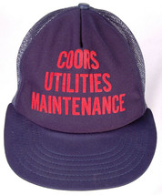 COORS Utilities Maintenance Trucker Hat-Blue-Mesh-Puff Letter-Snapback - £26.28 GBP