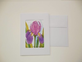 Purple Iris Watercolor Card and Envelope - $12.00