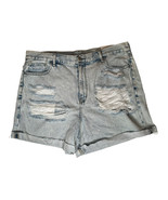 NEW American Eagle Womens Mom Jean Shorts Light  Wash Distressed High Wa... - $32.66