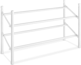 White 2-Tier Expandable And Stackable Shoe Rack From Whitmor. - £29.74 GBP