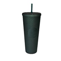 Starbucks Matte Dark Green Studded Tumbler 24oz Cold Cup 2021 Used w/ Straw - $25.00