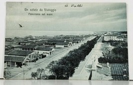 Italy Un Saluto da Viareggio Panorama sul mare 1909 to USA Postcard D19 - $9.95