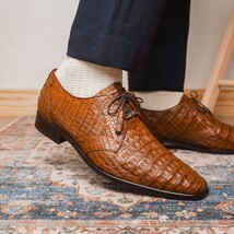 Lacio Bay Genuine Caiman Crocodile Dress Derby's Apache image 11