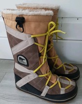 Sorel Glacy Explorer Winter Snow Boot Women&#39;s Sz 7 US Beige Tan Brown NL... - $521.27 MXN