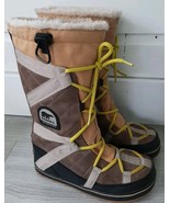 Sorel Glacy Explorer Winter Snow Boot Women&#39;s Sz 7 US Beige Tan Brown NL... - $40.03 CAD
