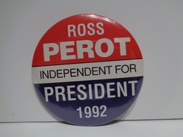 Ross Perot 1992 Independent presidential pin back Campaign Button 2-1/4&quot; - £3.57 GBP