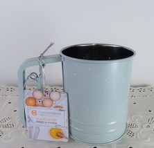 Masterclass Premium Flour Sifter Blue Gray white Speckled Retro Design NEW w/tag - £17.25 GBP