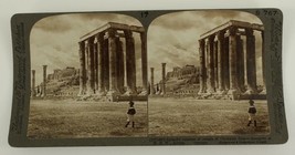 Vintage Stereoscope Photo Underwood S767 Acropolis Athens Columns Zeus Greece - £8.73 GBP