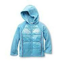 Girls Jacket Hooded Disney Princess Blue Fleece Fall Spring Coat -size 4/5 - £20.54 GBP