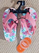 Wonder Nation Girls Flip Flops GT WN EVA Tropical Comfort Footbed -Size 7/8~ New - £6.08 GBP