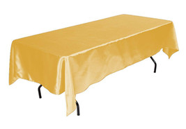 Tektrum 60 X 102 inch Rectangular Silky Satin Tablecloth - Party Banquet (Gold) - £15.94 GBP