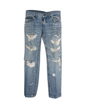 Dolce &amp; Gabbana Distressed Straight Jeans In Cotton Men Blue Size 46 - $203.30