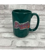 Atlanta Braves MLB Large Coffee Mug Cup Green Raised Pewter Emblem - £14.66 GBP