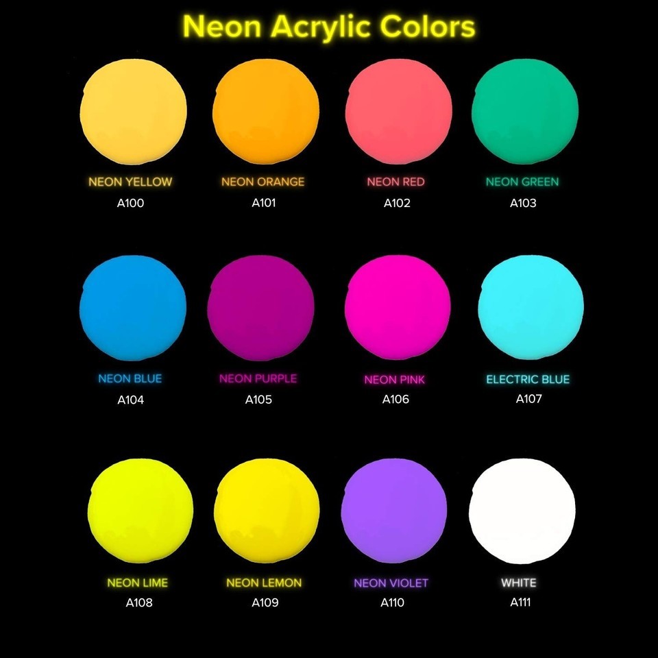 12 Colors Neon Acrylic Pouring Paint - Safe & Ready to Use for Stunning Art Item image 4