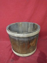 Antique Wooden FIRKIN Farm Bucket With Hand Split Oak Bands - £51.78 GBP