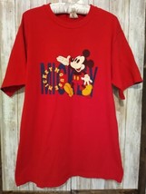 Vtg. T Shirt Disney Mickey Mouse Carolina Connection Rolled Sleeves SZ L Red USA - £6.99 GBP