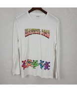 Old Navy Mens T-Shirt Size M White Grateful Dead Dancing Bears Long Slee... - £11.10 GBP