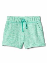 New Gap Kids Girls Green French Terry Roll Tie Cotton Textured Shorts 4 5 6 7 - £14.18 GBP