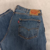 Levi&#39;s 501 Blue Jeans 38x32 Medium Wash Button Fly Straight Leg - $36.95