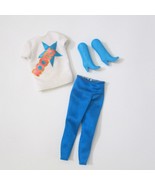 Barbie And Rockers Fashion Pieces T Shirt Leggings Boots Vintage 80s Dol... - $19.77