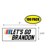 100 PACK 3.37"x 9" LETS GO BRANDON NASCAR Sticker Decal Gift MAGA Trump ... - $84.15