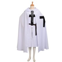Medieval Knights Cotton Tunic &amp; Cloak Black Templar Reenactment Costume For Men - £68.36 GBP