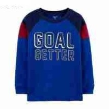 Boys Long Sleeve T Shirt Goal Getter Graphic Blue Size 12 CARTERS $24 - NWT - £4.27 GBP