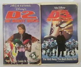 D2 The Mighty Ducks &amp; D3 VHS Movie Bundle Emilio Estevez  - £7.46 GBP