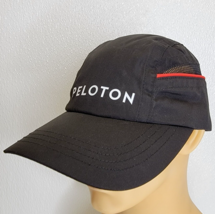 Peloton Nylon Running Hat / Cap Black Red Stripe Lightweight Adjustable  - £8.09 GBP