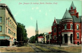 Vtg Cartolina Stockton Ca San Joaquin Street Ricerchi North Internazionale PC Co - $9.63