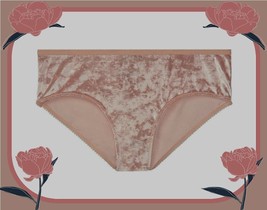 Xl Beige Blush Full Velvet Rare Victorias Secret Logo Vs Star Hiphugger Pantie - £9.80 GBP