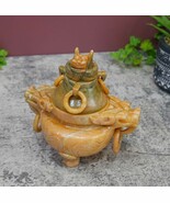 Vintage Chinese Carved Stone Foo Dog Incense Censer Burner with Lid - 6&quot;... - $237.70 CAD
