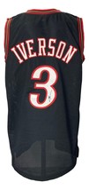 Allen Iverson Firmado a Medida Negro Estilo Profesional Baloncesto Camiseta JSA - £129.70 GBP