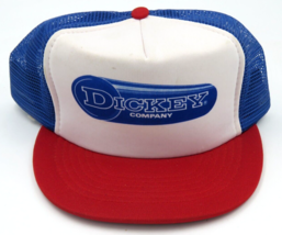 Vintage Dickey Company Chicago Mesh Snapback Trucker Hat NOS Red White Blue - $241.62 MXN