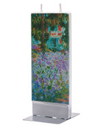 Flatyz Handmade Twin Wick Unscented Thin Flat Candle - Claude Monet Iris... - £14.93 GBP