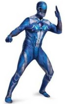 Mens Power Rangers Blue Sabans Skin Hooded Facial Bodysuit Halloween Costume- XL - £23.73 GBP