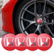For Fits Honda Sticker 4Pcs Reds Center Wheel Hub Cap D.56mm Emblem Deca... - $14.85