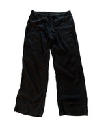 DKNY Womens Pants Black Wide Leg Tencel Drawstring Waist Sz 12 - £21.89 GBP