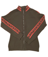 REI Sweater Women&#39;s Large Brown Full Zip Knit Cardigan Long Sleeve Outdoors - $31.88 CAD