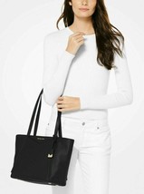 New Michael Kors Black Leather Zip Top Tote Bag - £162.00 GBP