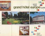 Grand Hotel Europe Brochure &amp; Postcard Luzern Switzer 1970&#39;s - $17.82
