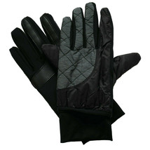 ISOTONER Black Gray Quilted SleekHeat smartDRI Packable Tech Ski Gloves S M - $27.99