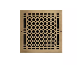 New 8&quot; x 8&quot; Antique Brass Cast Iron Honeycomb Floor Register by Signature Hardwa - £44.81 GBP